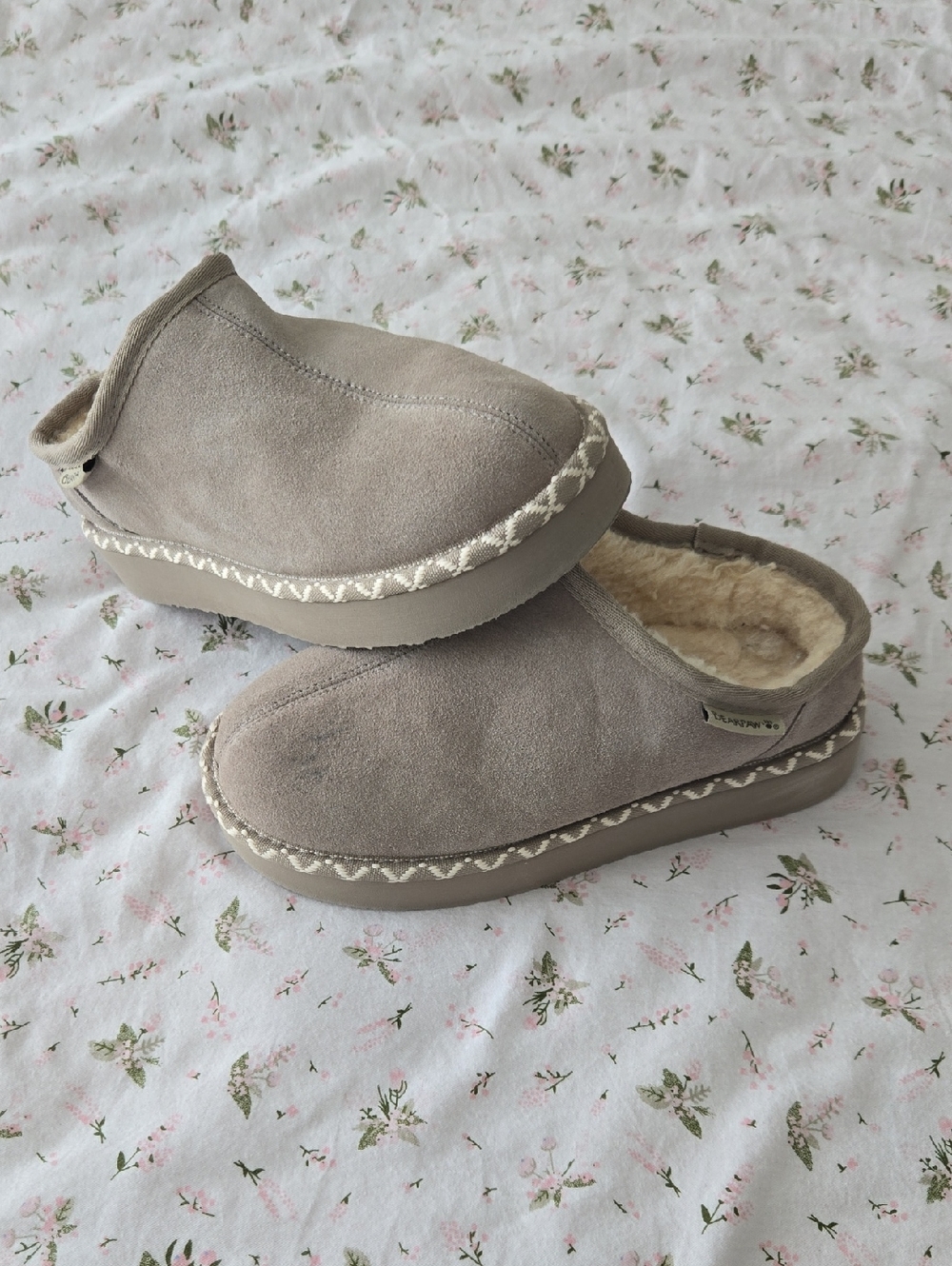 Women's Taupe Slip-On Cozy Clog